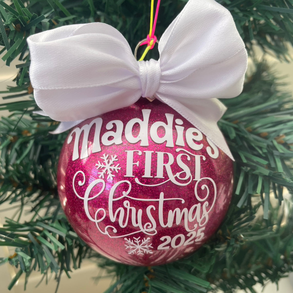 Glitter Bauble - First Christmas