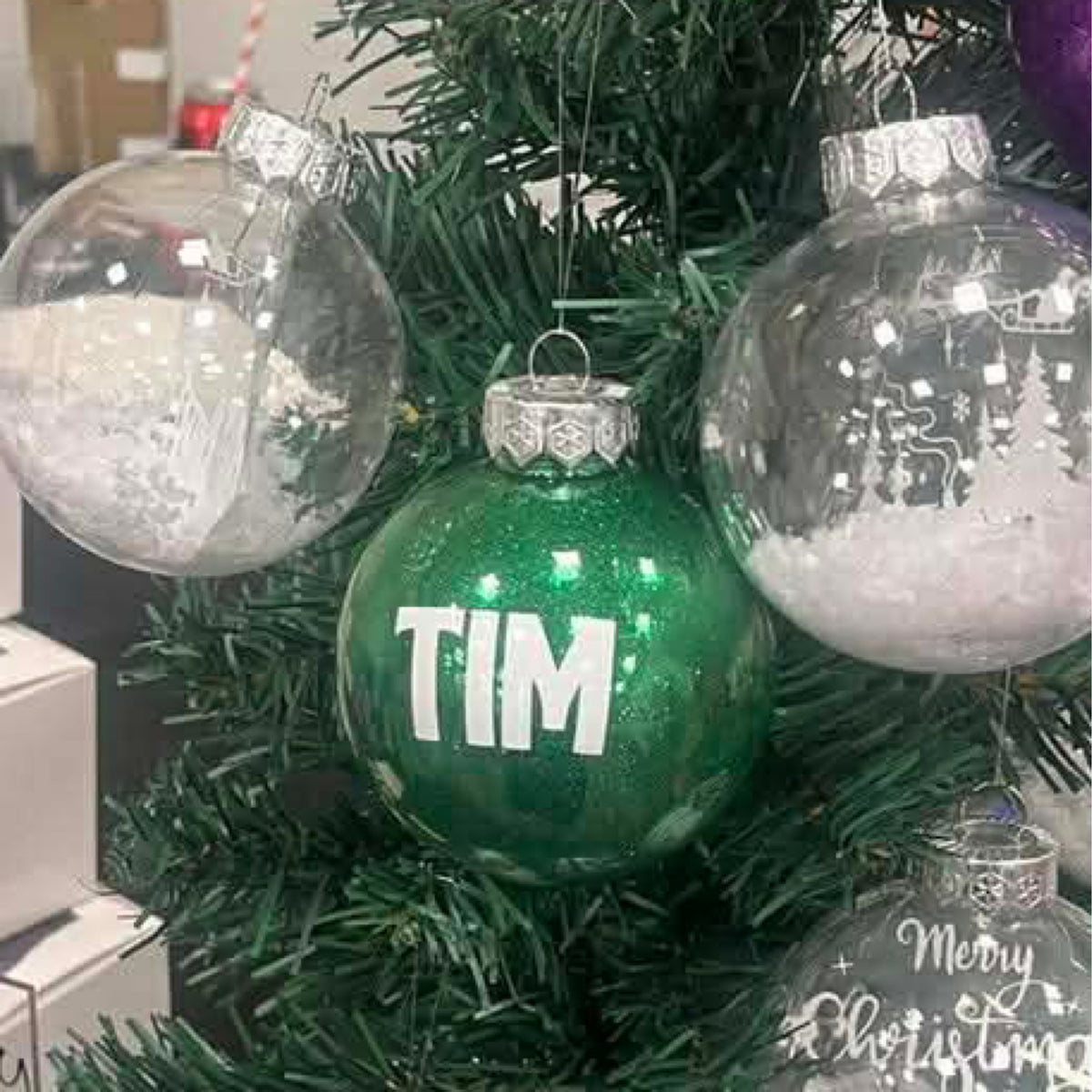 Glitter Bauble - Name Only