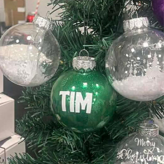 Glitter Bauble - Name Only